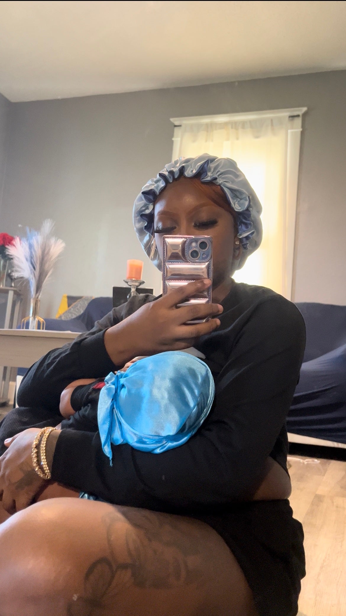 Two-Toned Reversible Silk Satin Bonnets & Solid Color Durags (Adult & Kids)