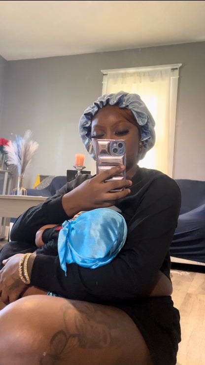 Two-Toned Reversible Silk Satin Bonnets & Solid Color Durags (Adult & Kids)