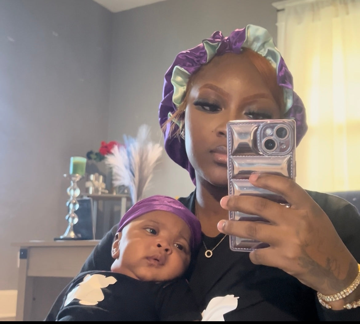 Two-Toned Reversible Silk Satin Bonnets & Solid Color Durags (Adult & Kids)