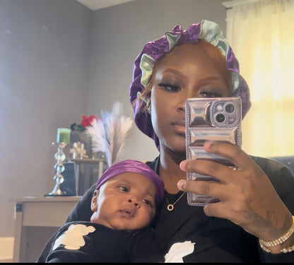Two-Toned Reversible Silk Satin Bonnets & Solid Color Durags (Adult & Kids)
