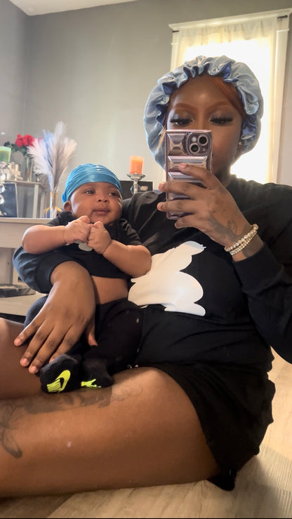 Two-Toned Reversible Silk Satin Bonnets & Solid Color Durags (Adult & Kids)