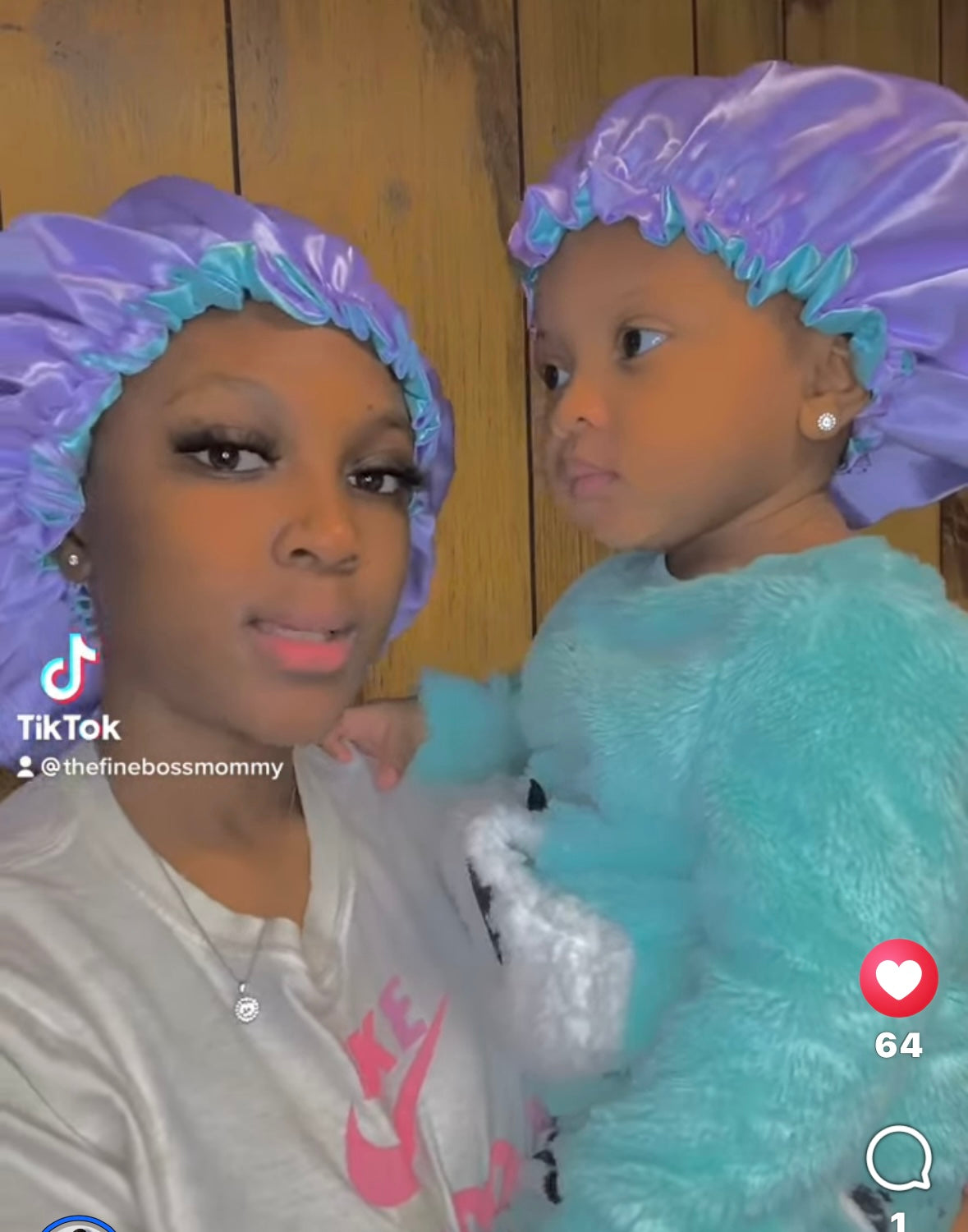 Teal + Purple Two-Toned Reversible Silk Satin Bonnet (Adult & Kids)